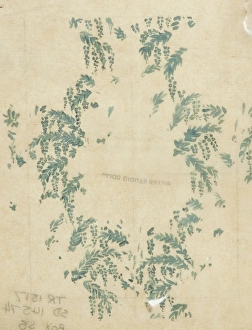 MoDA - Museum of Domestic Design & Architecture Gallery: Design for Textile or Wallpaper with green leaves