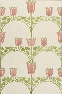 Ingres Gallery: Design for Textile or Wallpaper with tulips