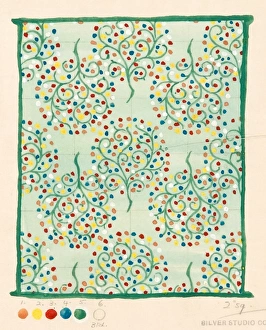Images Dated 29th October 2013: Design with trees on pale green background