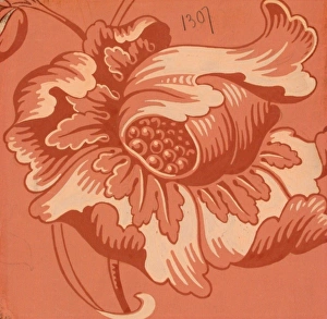 Images Dated 5th November 2013: Design for wallpaper with large flower
