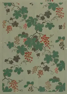 Design for Wallpaper with leaves and berries