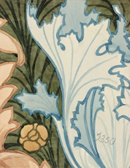 MoDA - Museum of Domestic Design & Architecture Gallery: Design for Wallpaper with leaves and flower