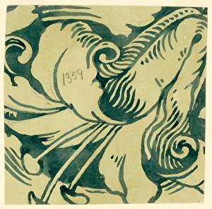 Images Dated 5th November 2013: Design for wallpaper with lily flower