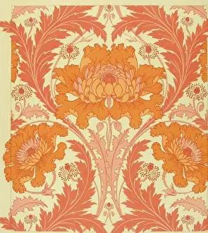 Design for Wallpaper in orange and pink