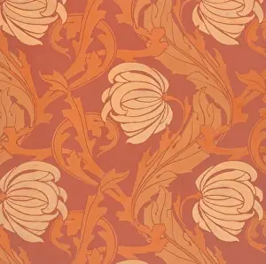 Design for Wallpaper in orange and pink