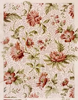 Images Dated 11th November 2013: Design for Wallpaper with pink flowers
