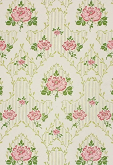 MoDA - Museum of Domestic Design & Architecture Gallery: Design for Wallpaper with pink flowers