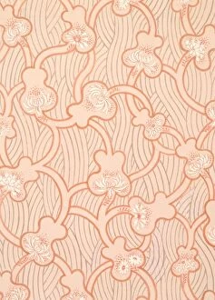 Images Dated 11th November 2013: Design for Wallpaper in pink and orange