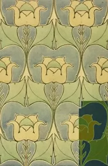 Images Dated 5th November 2013: Design for wallpaper with stylised flowers