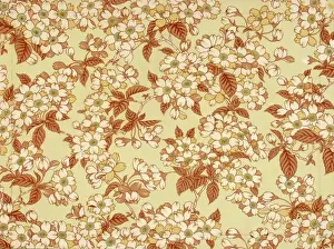 Ruled Prints: Design for Wallpaper in white, brown and green