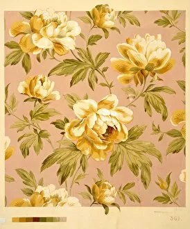 Images Dated 29th October 2013: Design for Wallpaper with yellow flowers
