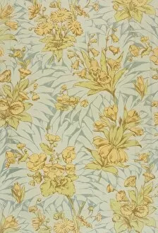 Images Dated 11th November 2013: Design for Wallpaper in yellow, green and grey