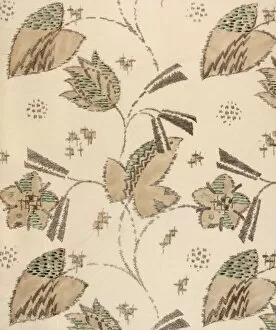 Design for Woven Textile in beige and green