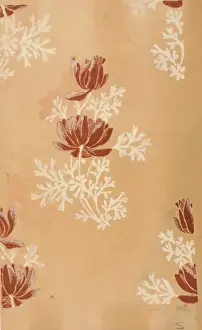 Repeated Prints: Design for Woven Textile in brown and beige