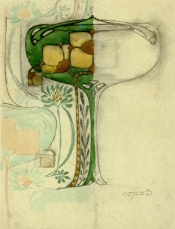 Images Dated 5th November 2013: Design for woven textile with flower shapes