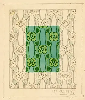 Design for woven textile with flowers