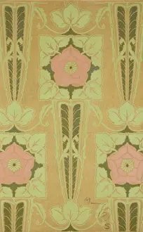 Design for woven textile with flowers