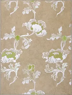 Design for woven textile with flowers