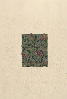 MoDA - Museum Of Domestic Design And Architecture Prints: Design for Woven Textile with flowers and leaves