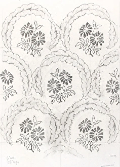 MoDA - Museum of Domestic Design & Architecture Gallery: Design for Woven Textile with leaves and flowers