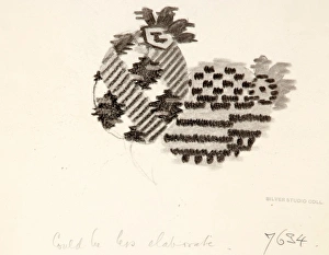 Charcoal Gallery: Design for Woven Textile with oval shapes