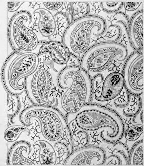 Design for woven textile with paisley pattern