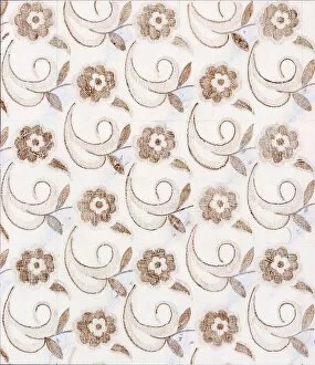 Design for Woven Textile with small brown flowers