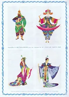Bergere Prints: Designs by Umberto Brunelleschi for the tableau Au Pays De