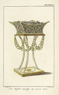 Womens Work Prints: Dessert basket on a stand