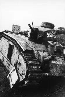 Destroyed French tank WWII