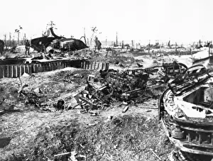 Destroyed German tank WWI