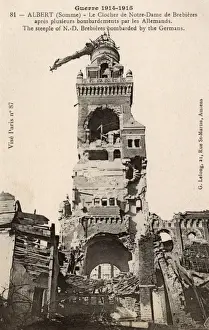 Somme Prints: Destruction at Albert, Somme, France - WWI