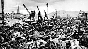 Positions Prints: Destruction at Rouen Docks, France; Second World War, 1944