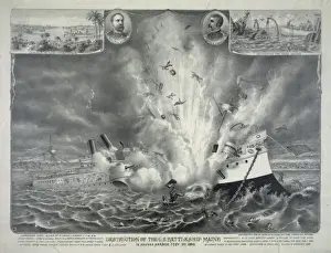 Destruction of the U. S. battleship Maine in Havana Harbor Fe