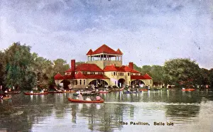 Detroit Prints: Detroit, Michigan, USA - Belle Isle - The Pavilion