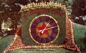 Detroit, Michigan, USA - Floral Clock at Water Works Park