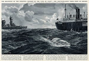 Odyssey Gallery: Deutschland crew go aboard City of Flint by G. H. Davis