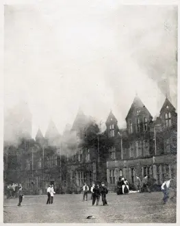 A devastating fire at a British Public School for Boys, which appears to have gutted