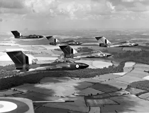 Five development Gloster Javelins in the air