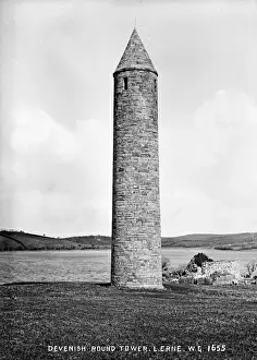 Fermanagh Prints: Devenish Round Tower, L. Erne