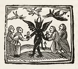 Witches Gallery: Devil dancing with worshippers at Sabbat