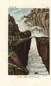 Devils Bridge or Teufelsbruche, Switzerland, 1800s