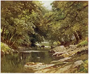 Inland Prints: Devon / Tavy River 1909