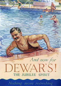 Dewars whisky advertisement - swimming pool