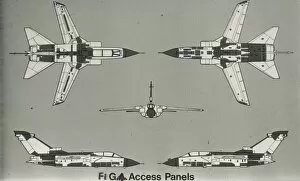 Access Gallery: Diagram of access panals on the Tornado aircraft