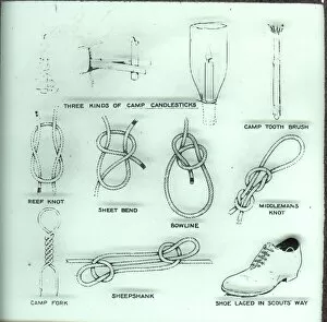 Diagram of scouting knots -- Reef Knot, Sheet Bend