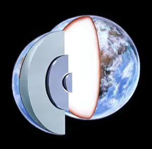 Crust Prints: Diagram showing the Earths interior