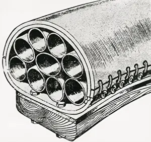 Multi Prints: Diagram of Thompson?s multi tube bicycle tyre