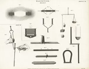 Sciences Collection: Diagrams of magnets, magnetic fields, iron filings, etc