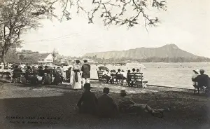 Oahu Prints: Diamond Head and Waikiki, Honolulu, Hawaii, USA